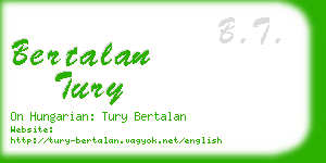 bertalan tury business card